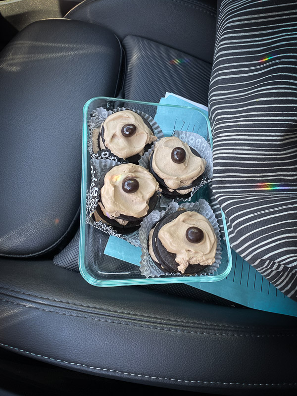 Mocha Icebox Cupcakes - layers for mocha whipped cream with chocolate wafers! A great make-ahead dessert for a party! Find the recipe on Shutterbean.com