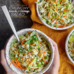 Crunchy Ramen and Cabbage Salad is a great way to get your vegetables in! Find the recipe on Shutterbean.com