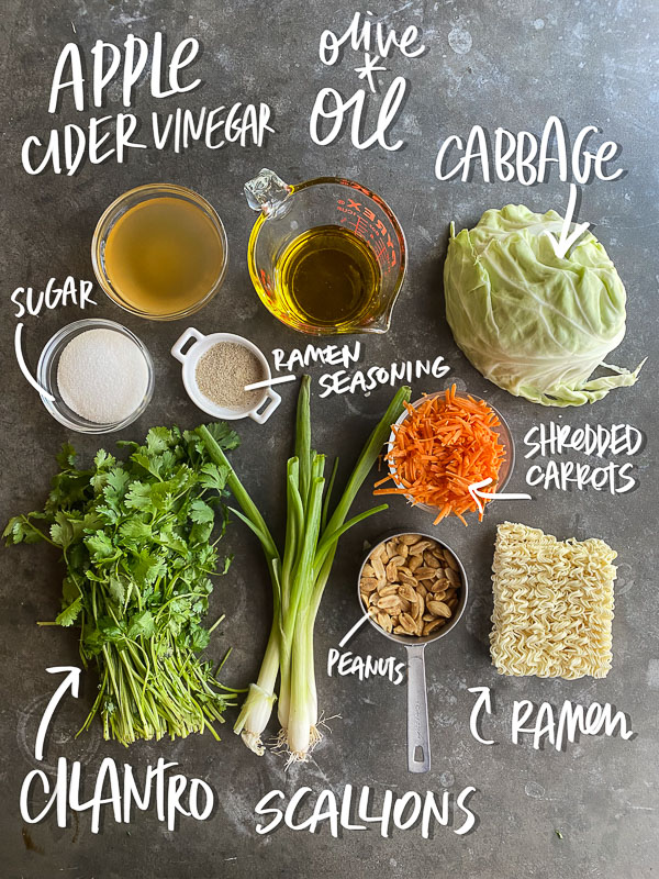 Crunchy Ramen and Cabbage Salad is a great way to get your vegetables in! Find the recipe on Shutterbean.com