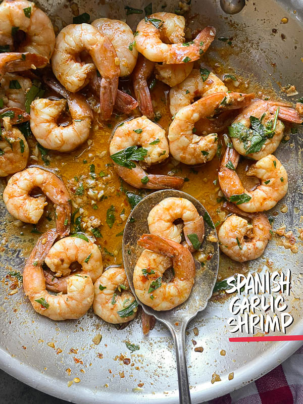 Spanish Garlic Shrimp can be made with very few ingredients. Find the recipe on Shutterbean.com by Tracy Benjamin