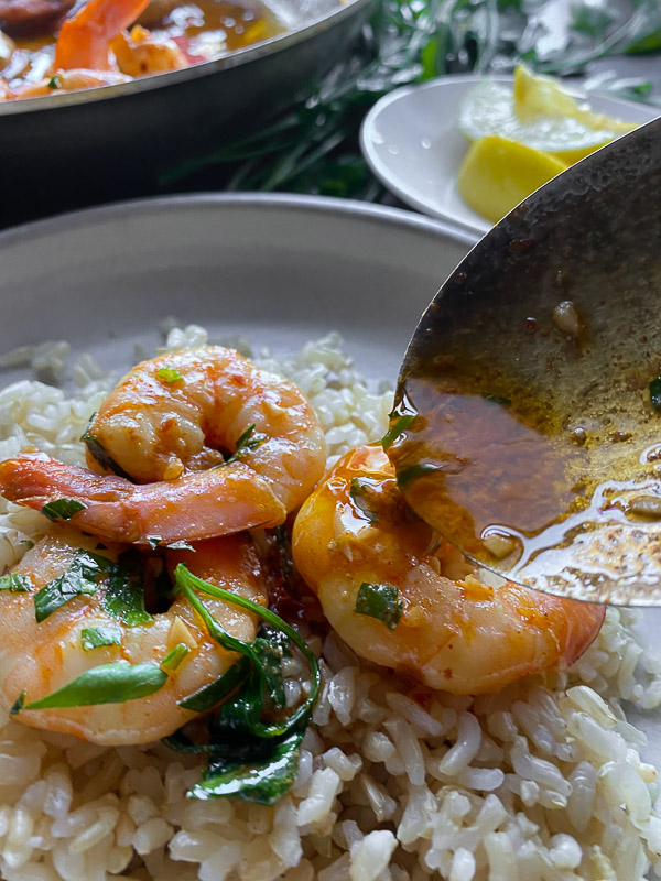 Spanish Garlic Shrimp can be made with very few ingredients. Find the recipe on Shutterbean.com by Tracy Benjamin