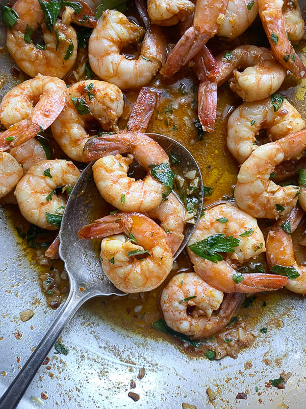 Spanish Garlic Shrimp can be made with very few ingredients. Find the recipe on Shutterbean.com by Tracy Benjamin