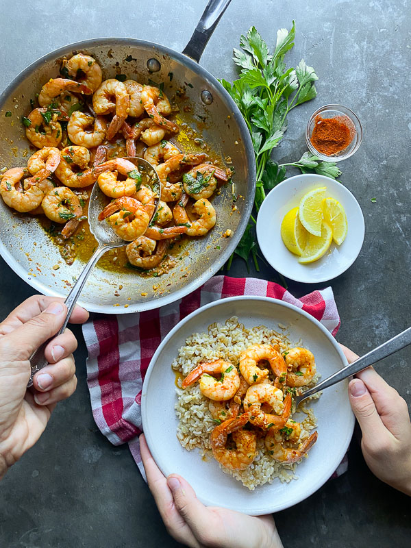 Spanish Garlic Shrimp can be made with very few ingredients. Find the recipe on Shutterbean.com by Tracy Benjamin