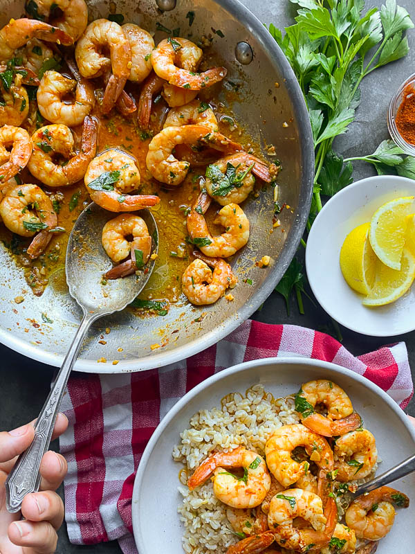 Spanish Garlic Shrimp can be made with very few ingredients. Find the recipe on Shutterbean.com by Tracy Benjamin