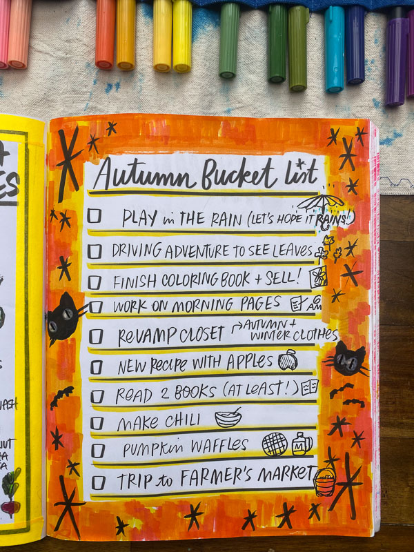 Autumn Bucket List 2022 in the Currently Workbook- Shutterbean.com