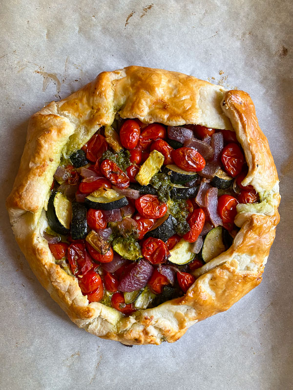 Pick up these supplies at your local Trader Joe's to make this delicious Roasted Vegetable Galette from Shutterbean.com