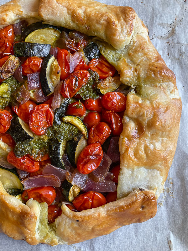 Pick up these supplies at your local Trader Joe's to make this delicious Roasted Vegetable Galette from Shutterbean.com