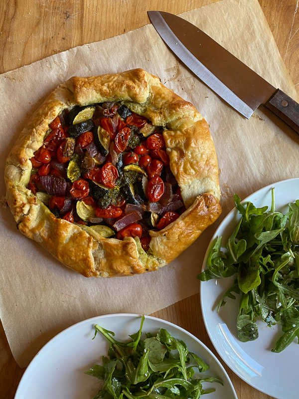 Pick up these supplies at your local Trader Joe's to make this delicious Roasted Vegetable Galette from Shutterbean.com