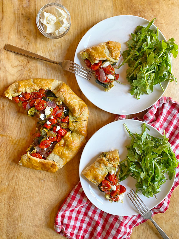 Pick up these supplies at your local Trader Joe's to make this delicious Roasted Vegetable Galette from Shutterbean.com