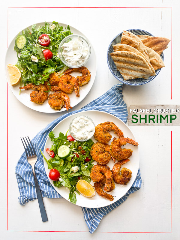 Falafel Crusted Shrimp can be made with simple ingredients from #traderjoes See how it's done on Shutterbean.com