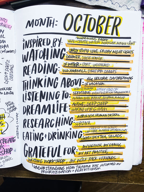 Currently October 2022- from the Currently Workbook by Tracy Benjamin of Shutterbean.com