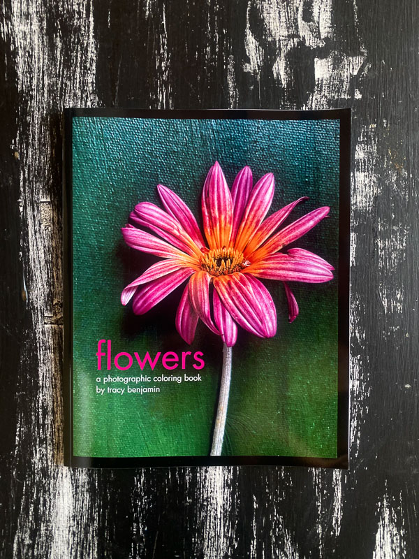 Flowers - photographic coloring book by Tracy Benjamin
