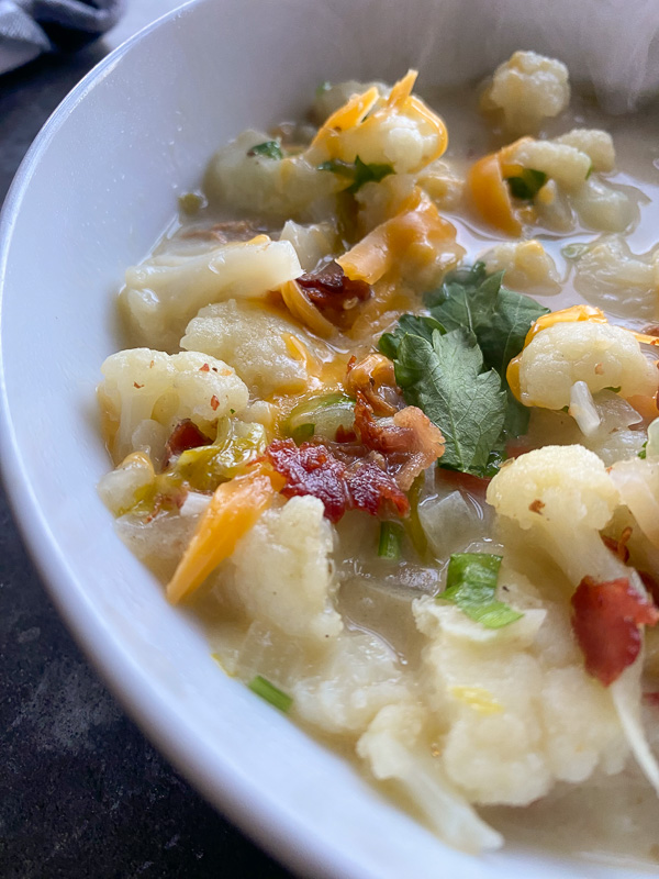 A light yet hearty dinner- Cauliflower Chowder! Find the recipe on Shutterbean.com