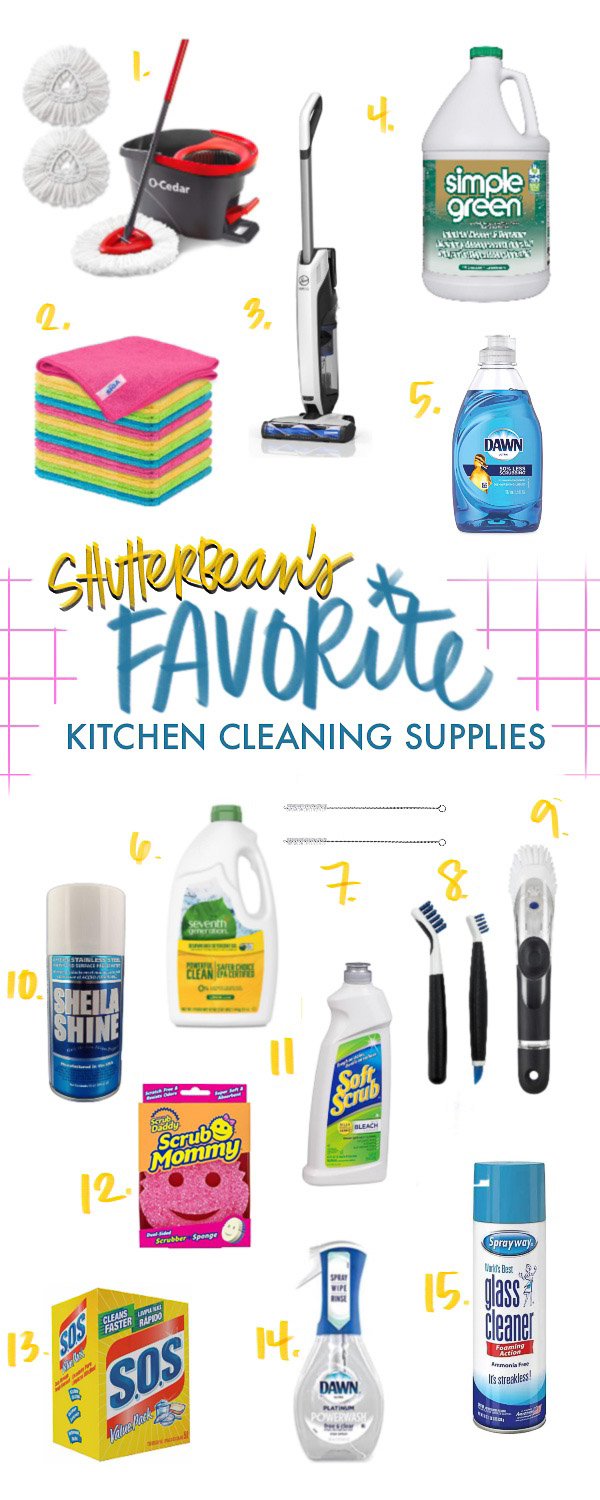 Shutterbean's Favorite Kitchen Cleaning Supplies! Tracy Benjamin shares what she uses to keep her kitchen clean.