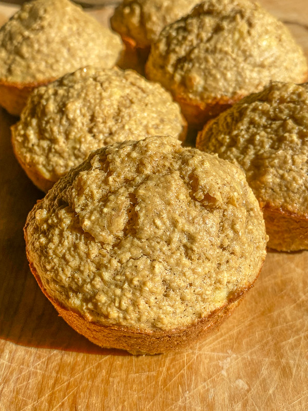 Peanut Butter Oat Muffins are made with oats and no flour! Find the recipe on Shutterbean.com