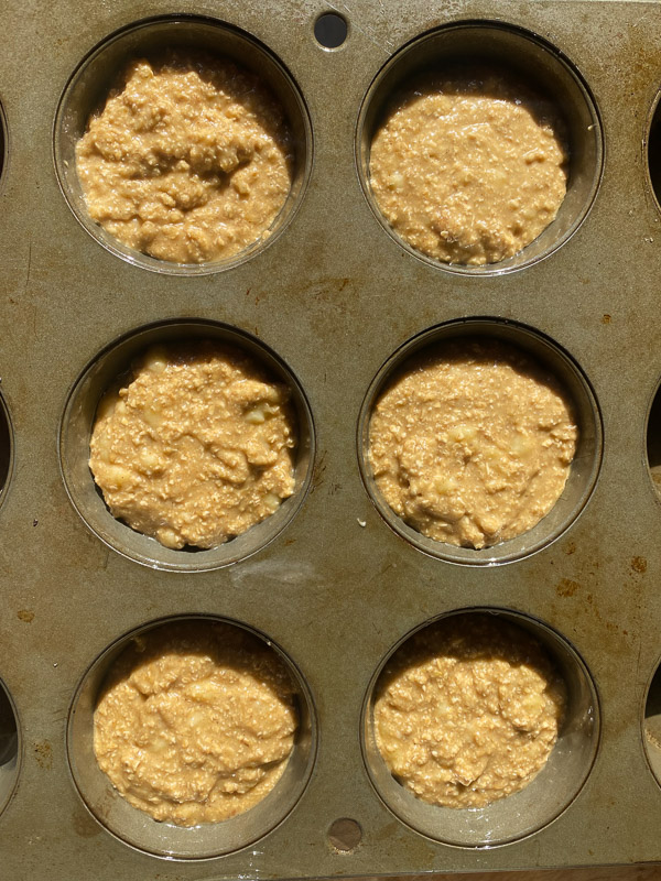 Peanut Butter Oat Muffins are made with oats and no flour! Find the recipe on Shutterbean.com