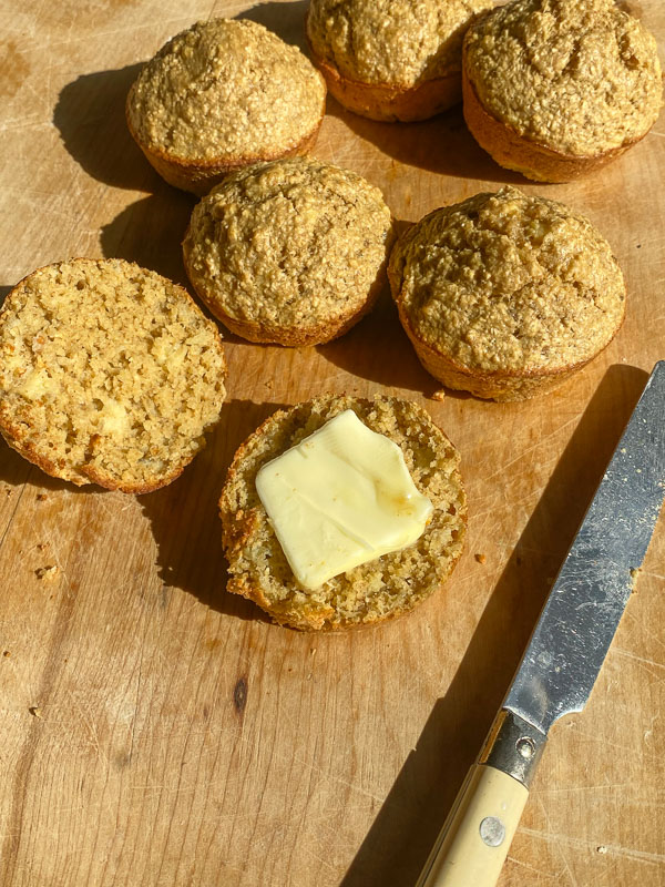 Peanut Butter Oat Muffins are made with oats and no flour! Find the recipe on Shutterbean.com