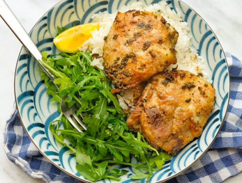 Sol Food Chicken /Pollo al Horno is an amazing baked chicken dish with oregano and garlic. Find the recipe on Shutterbean.com