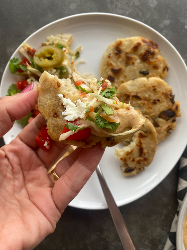 Mushroom Pupusas are a great vegetarian/gluten free meal for you and your family. Find the recipe on Shutterbean.com