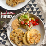 Mushroom Pupusas are a great vegetarian/gluten free meal for you and your family. Find the recipe on Shutterbean.com