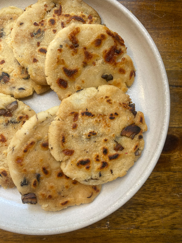 Mushroom Pupusas are a great vegetarian/gluten free meal for you and your family. Find the recipe on Shutterbean.com