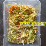 Carnival Coleslaw is sweet and tangy and flavored with celery seeds. Find the recipe on Shutterbean.com