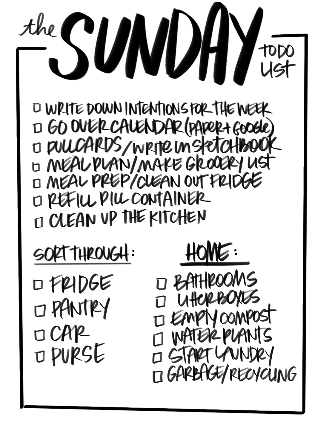 Sunday To DO List - Tracy Benjamin of Shutterbean/The Handwriting Club