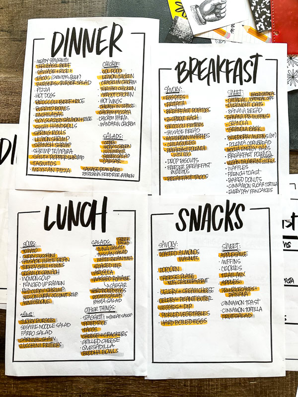 Shutterbean Meal Planning Prep Printable Pack!