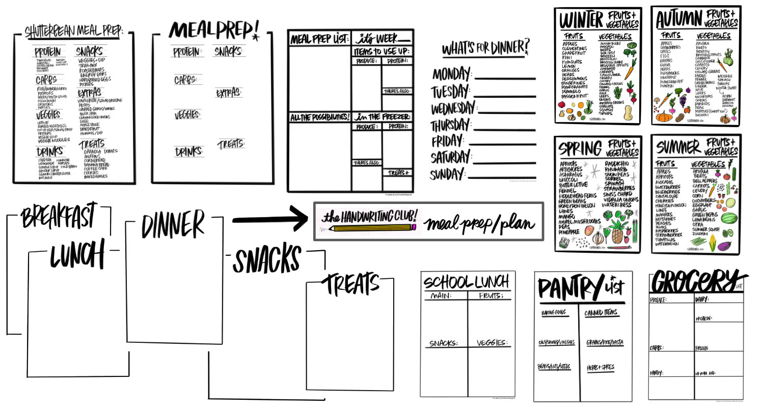 Meal Prep Planning Pack from Tracy Benjamin of Shutterbean.com- Find the printables on Etsy!