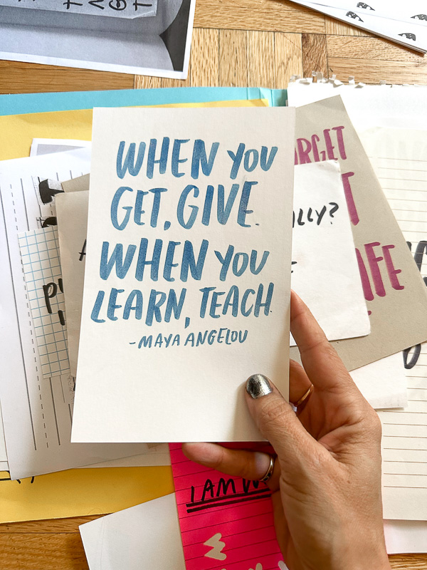 When you get, give. When you learn, teach. I LOVE LISTS// shutterbean 