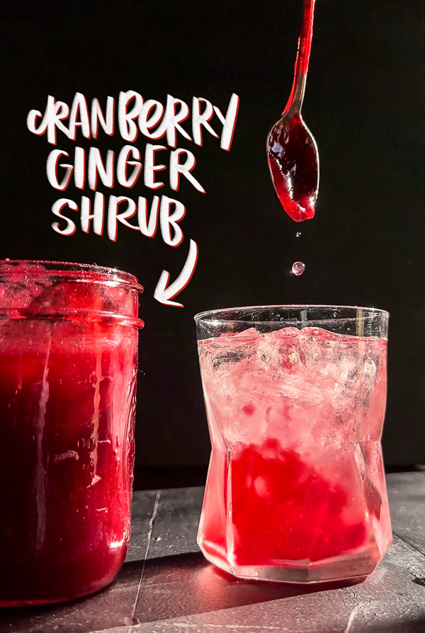 Cranberry Ginger Shrub is a great starter for mocktails. Mix it with sparkling water and orange juice. Stir some in ginger ale! Find the recipe at Shutterbean.com
