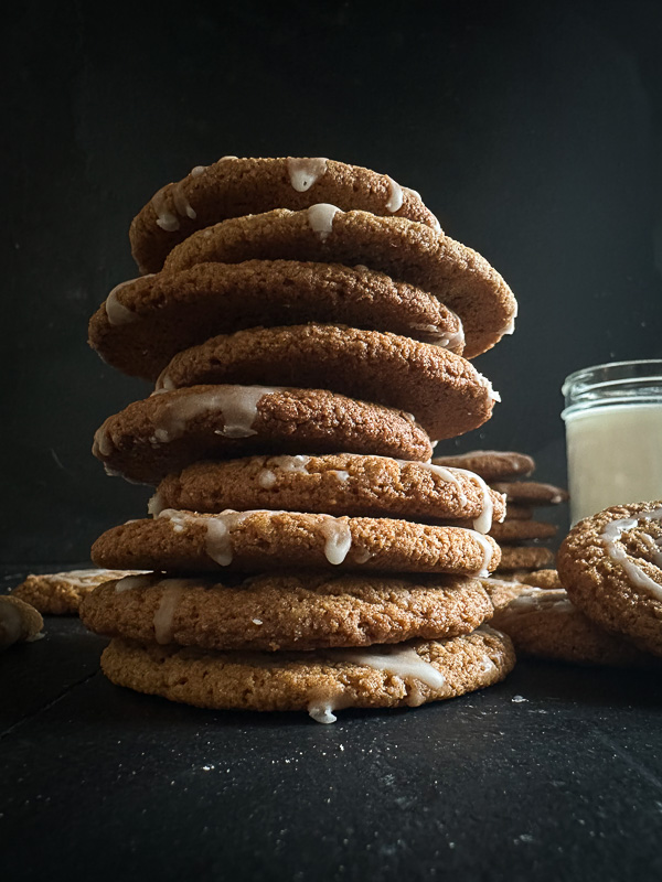 Gluten Free Chewy Ginger Molasses Cookies are made with a combo of oat, almond and gluten free flour! Find the recipe on Shutterbean.com