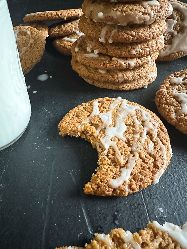 Gluten Free Chewy Ginger Molasses Cookies are made with a combo of oat, almond and gluten free flour! Find the recipe on Shutterbean.com