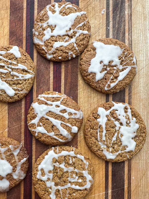 Gluten Free Chewy Ginger Molasses Cookies are made with a combo of oat, almond and gluten free flour! Find the recipe on Shutterbean.com