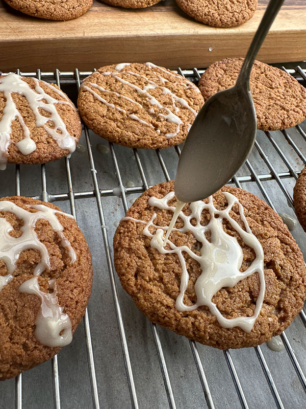 Gluten Free Chewy Ginger Molasses Cookies are made with a combo of oat, almond and gluten free flour! Find the recipe on Shutterbean.com