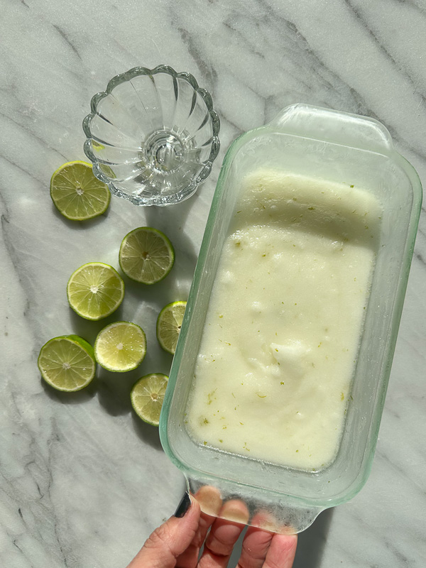 Lime Sorbet is delightfully refreshing! Find the recipe for this frozen treat on Shutterbean.com