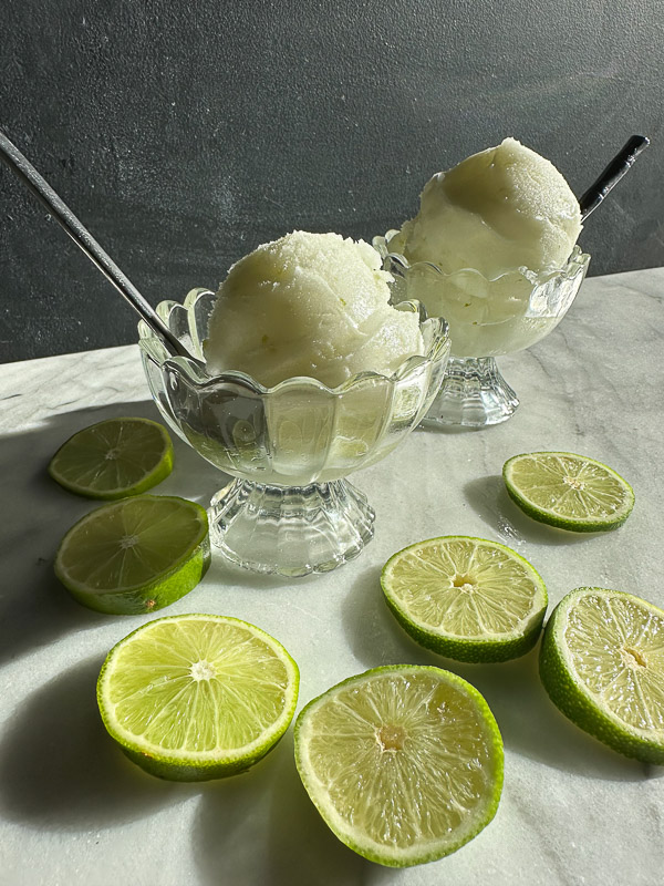 Lime Sorbet is delightfully refreshing! Find the recipe for this frozen treat on Shutterbean.com