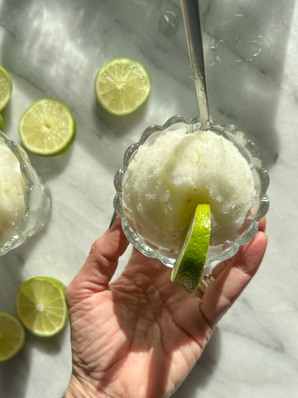 Lime Sorbet is delightfully refreshing! Find the recipe for this frozen treat on Shutterbean.com