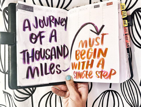 A Journey of a thousand miles must begin with a single step. I love lists- Shutterbean #hobonichi #hobonichicousin
