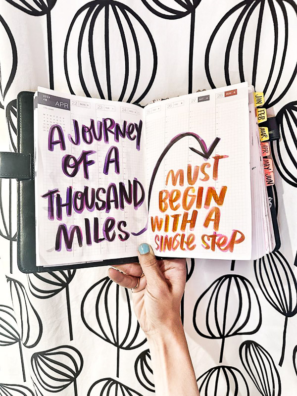 A Journey of a thousand miles must begin with a single step. I love lists- Shutterbean #hobonichi #hobonichicousin