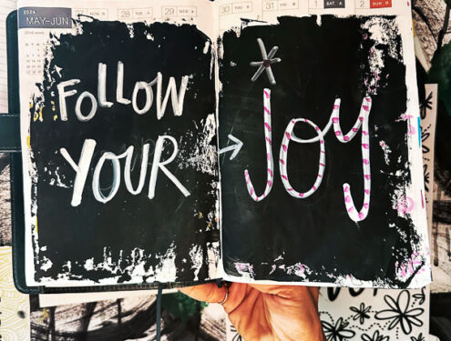 Follow your joy! I love lists art by Tracy Benjamin - #hobonichi #hobonichicousin