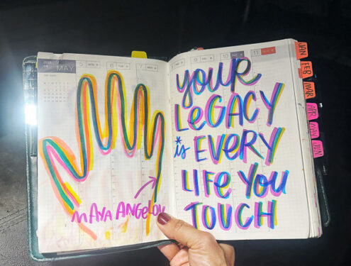 Maya Angelou quote, lettered by Tracy Benjamin of Shutterbean.com #hobonichi #hobonichicousin
