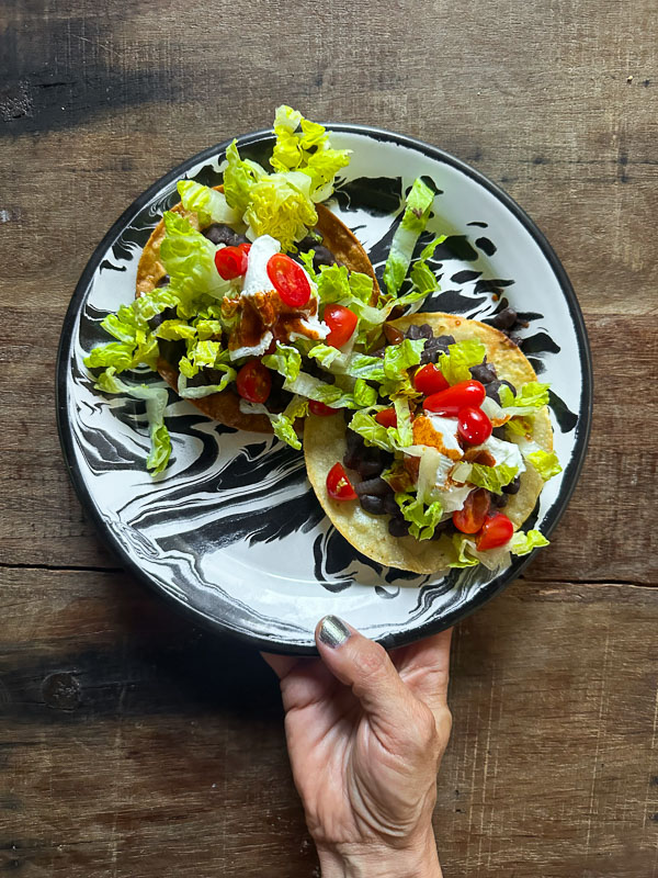 Black Bean Tostadas by Tracy Benjamin of Shutterbean