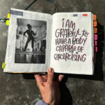 lettering by Tracy Benjamin of The Handwriting Club + Shutterbean in her hobonichi cousin