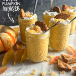 Creamy Ginger Pumpkin Mousse made with pumpkin, warm spices, fresh ginger, and homemade whipped cream. An easy, egg-free fall dessert perfect for Thanksgiving.